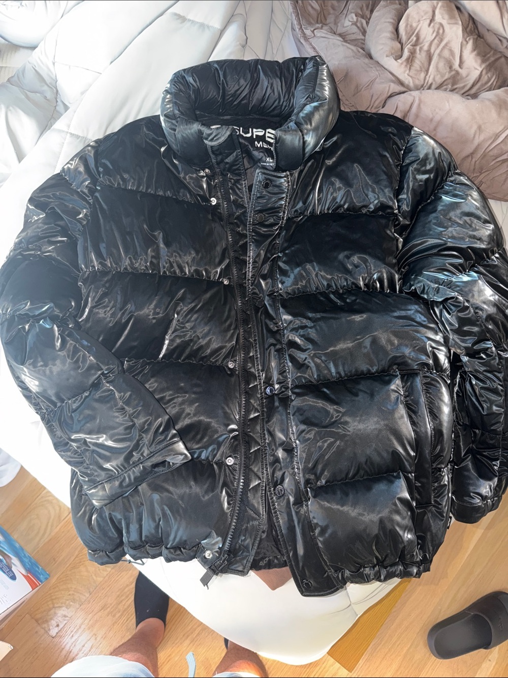 Super Puff Shiny Black Puffer Jacket